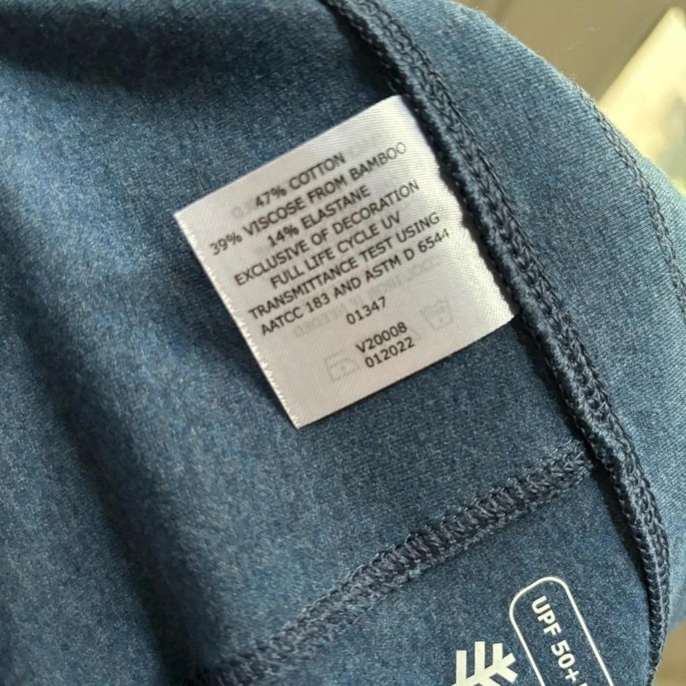 COOLIBAR Windley Beach Capris Denim Blue Heather Size 2X UPF 50+ Sun Protection